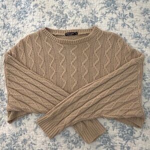 Nasty Gal Cropped Cable Knit Sweater
